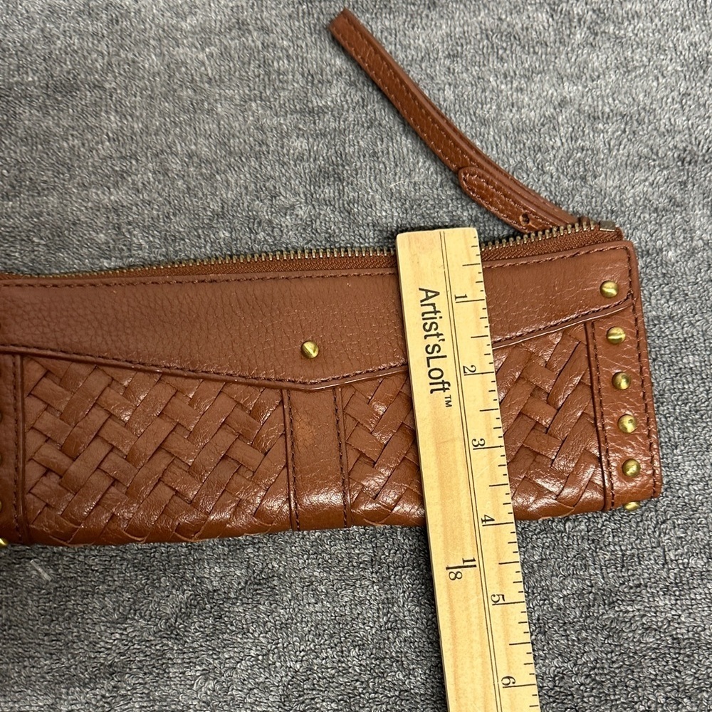 Cole Haan Tan Leather Wristlet with Gold Studs - Picture 11 of 11